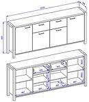 Скрин Актив с 4 врати и 2 чекмеджета дъб таурус и черен мат