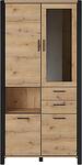Витрина Актив с 4 врати, 2 чекмеджета и 1 ниша дъб таурус и черен мат