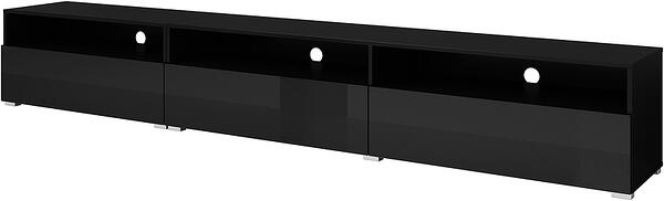 ТВ шкаф Атина с 3 врати и 3 ниши стоящ или за стенен монтаж черен гланц