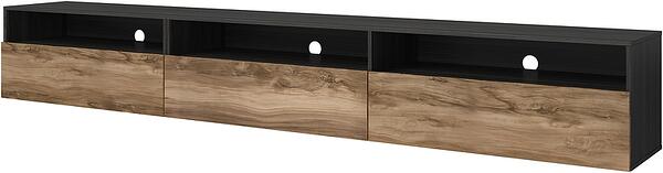 ТВ шкаф Барос с 3 врати и 3 ниши стоящ или за стенен монтаж тъчууд и орех сатен