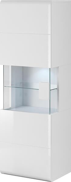 Стенна витрина Толедо с 1 врата лява/дясна бял гланц