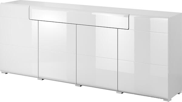 Скрин Толедо с 4 врати и 1 двойно чекмедже бял гланц