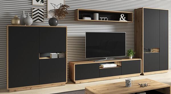 Модулна комбинация Астон дъб таурус и черен мат