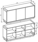 Скрин Астон с 3 врати дъб таурус и черен мат
