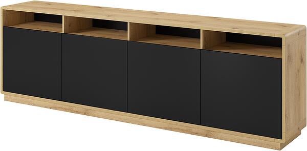 Скрин Астон с 4 врати и 4 ниши дъб таурус и черен мат