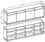 Скрин Астон с 4 врати и 4 ниши дъб таурус и черен мат