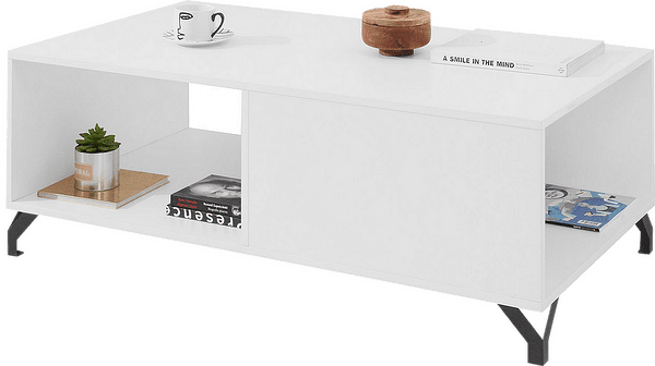 Холна маса Берген с 2 ниши бял гланц