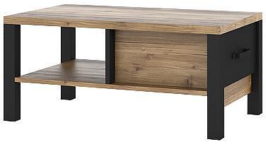 Холна маса Олин с 1 чекмедже апенцелски бор и черен мат