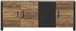 Скрин Олин с 3 врати и 3 чекмеджета апенцелски бор и черен мат
