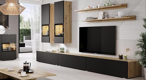 Секция Барос дъб артизан и черен мат