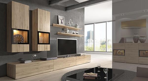 Секция Барос светъл дъб сан ремо и черни рамки