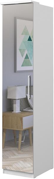 Гардероб Оптима с 1 врата и огледало 45 см бял мат