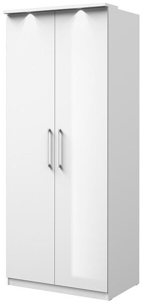 Гардероб Оптима с 2 врати 90 см бял гланц