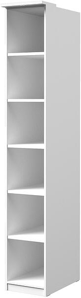 Отворена етажерка с полици Оптима бял мат