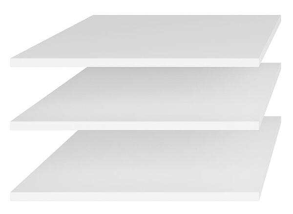 3 бр. рафтове за гардероб Оптима 90 см бял мат