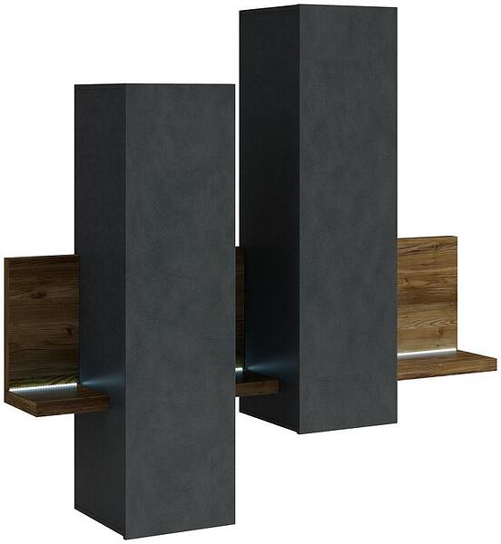 Стенен модул Бота с полица и LED осветление апенцелски бор и матера