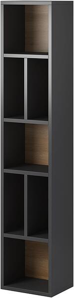 Вертикална стенна етажерка Толедо антрацит мат и дъб грандсон