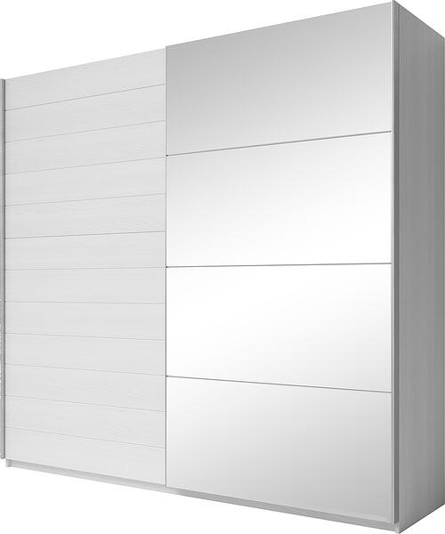 Гардероб Галакси с 2 плъзгащи врати избелен ясен и огледало