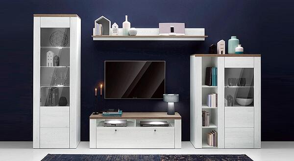 Модулна комбинация Ларона I избелен бор и дъб сонома трюфел