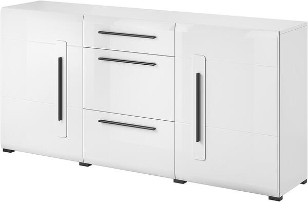 Скрин Тулса с 2 врати и 3 чекмеджета бял гланц