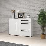 Скрин Тулса с 1 врата и 3 чекмеджета бял гланц