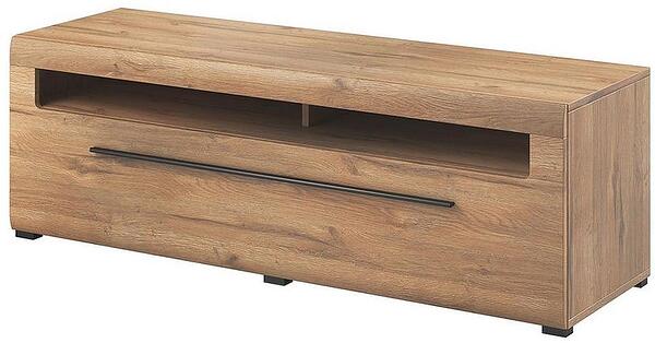 ТВ шкаф Тулса с двойно чекмедже и 2 ниши дъб грандсон с дължина 160 см