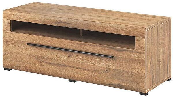ТВ шкаф Тулса с двойно чекмедже и 2 ниши дъб грандсон с дължина 140 см