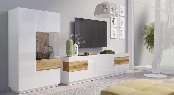 Модулна комбинация Силке I бял и дъб вотан