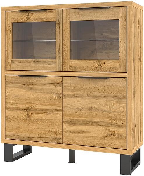 Висок комод Хале с 4 врати дъб вотан