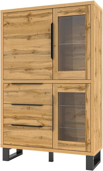 Витрина Хале с 3 врати и 3 чекмеджета дъб вотан