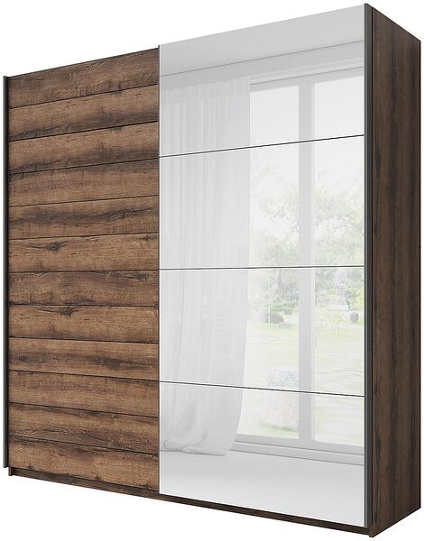 Гардероб Бета с 2 плъзгащи врати и огледало манастирски дъб