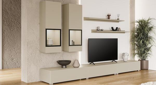 Секция Барос бял гланц и черни рамки-Copy