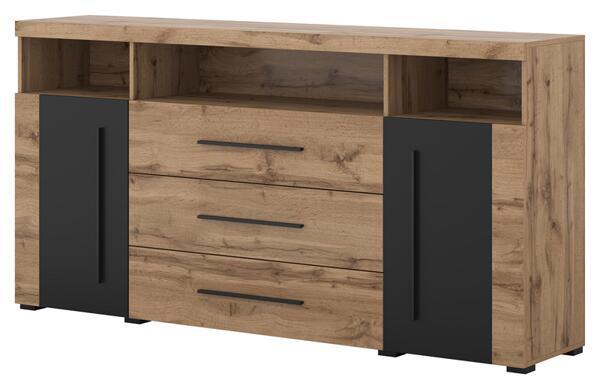 Скрин Роджър с 2 врати, 3 чекмеджета и 3 ниши орех сатен и тъчууд-Copy