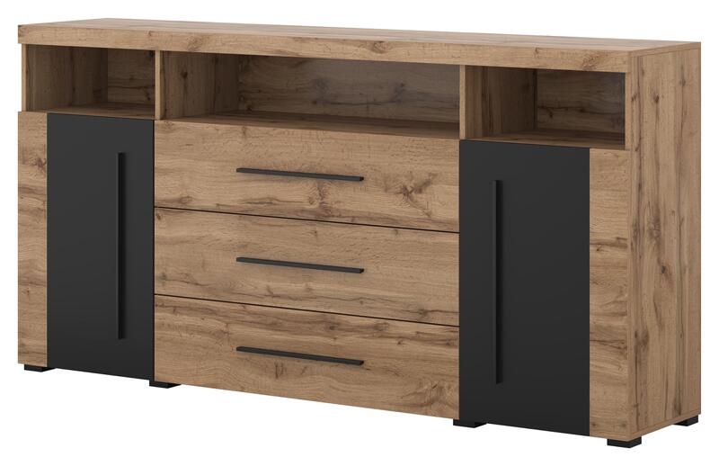 Скрин Роджър с 2 врати, 3 чекмеджета и 3 ниши орех сатен и тъчууд-Copy