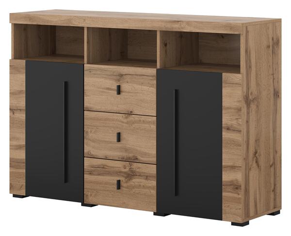 Скрин Роджър с 2 врати, 3 чекмеджета и 3 ниши орех сатен и тъчууд-Copy