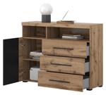 Скрин Роджър с 1 врата, 3 чекмеджета и 2 ниши орех сатен и тъчууд-Copy