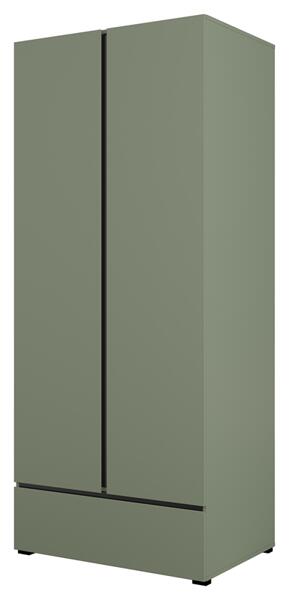 Гардероб Крос с 2 врати и 1 чекмедже бял и черен мат с дължина 89 см-Copy