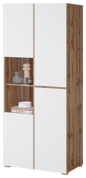 Витрина Крос с 3 врати бял и черен мат-Copy