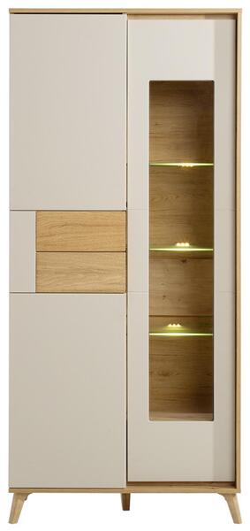 Витрина Бруно с 2 врати дъб артизан и кашмир