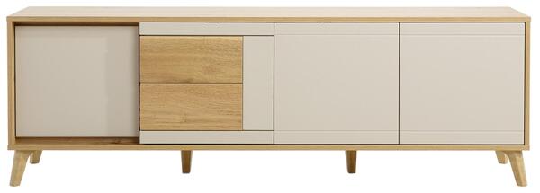 ТВ шкаф Бруно с 2 врати и 2 чекмеджета дъб артизан и кашмир мат