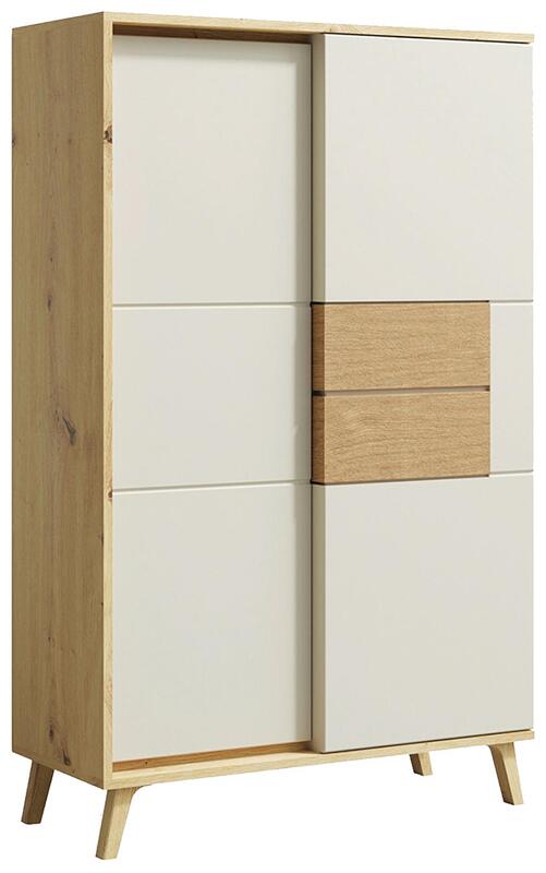 Комод Бруно с 2 врати дъб артизан и кашмир мат