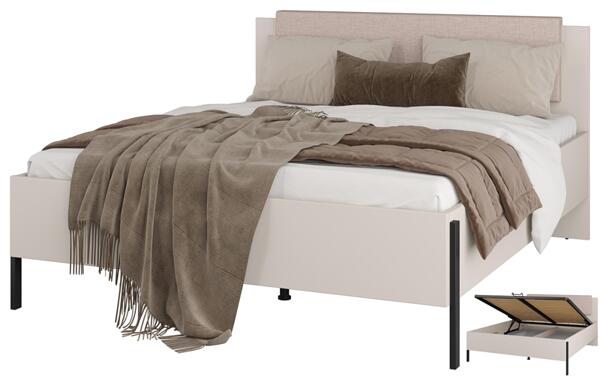 Легло Юкон с повдигащ механизъм за матрак с размер 160/200 или 180/200 см кашмир мат