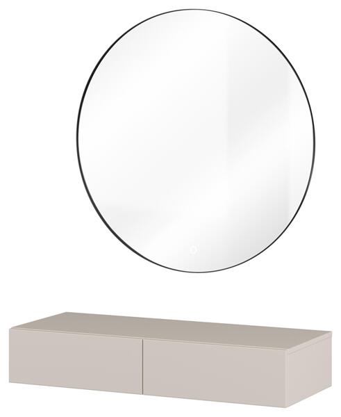 Тоалетка Юкон с 2 чекмеджета и огледало за стенен монтаж кашмир мат