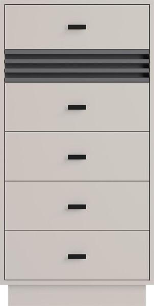 Скрин Алмо с 6 чекмеджета кашмир и антрацит мат