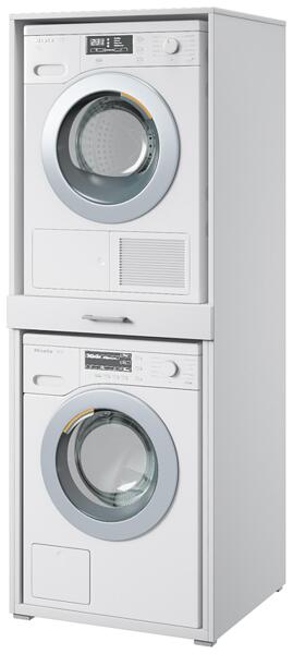 Комбиниран шкаф за пералня и сушилня Аза бял мат