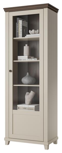 Витрина Евора с 1 дясна врата тъмно зелен мат и дъб лефкас-Copy