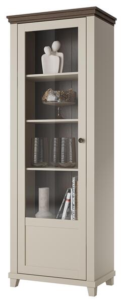 Витрина Евора с 1 лява врата тъмно зелен мат и дъб лефкас-Copy