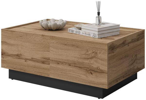 Разтегателна холна маса Еко с контейнер за съхранение кашмир мат и черен оникс-Copy