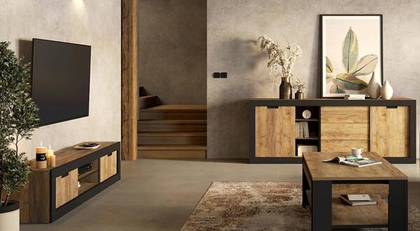 Модулна комбинация Тюдор II дъб самдал и черен мат