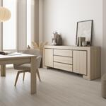 Скрин Куба II с 2 врати и 3 чекмеджета дъб елегант и черен мат